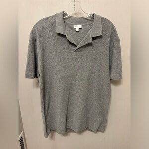 Sunspel England Men’s Polo Shirt Towelling Terry Gray Cotton Size S